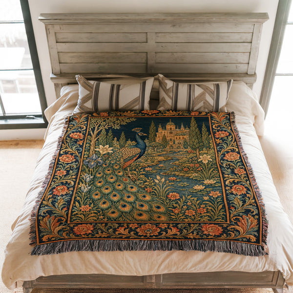 The Peacock Palace Garden Blanket