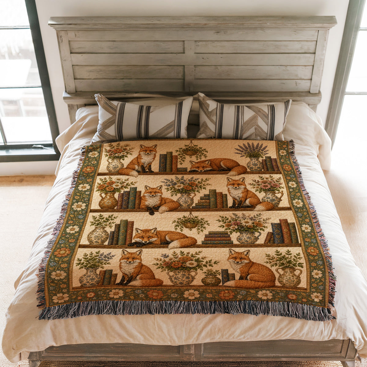 Woodland Fox Bookshelf Blanket