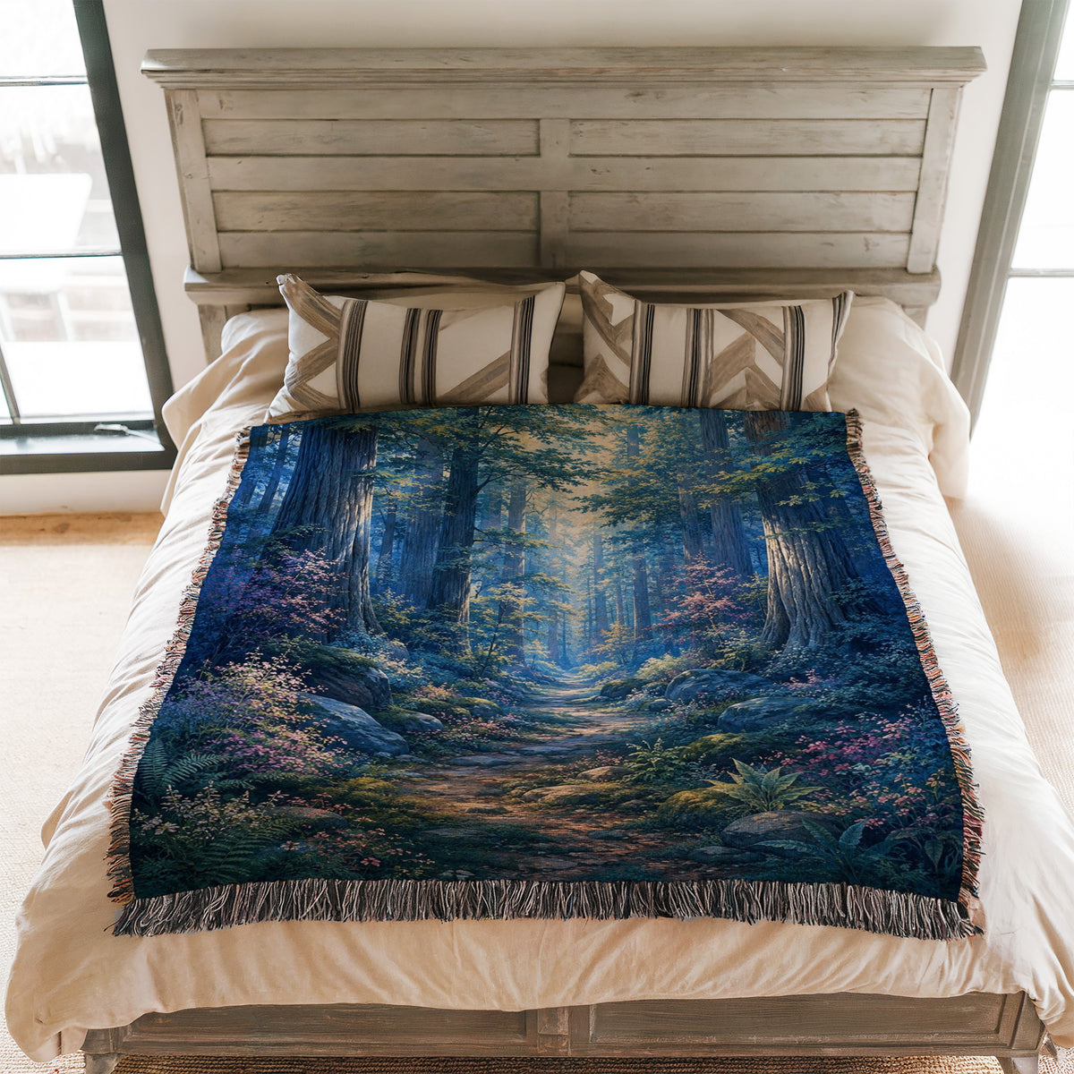 Bluebell Forest Path Blanket