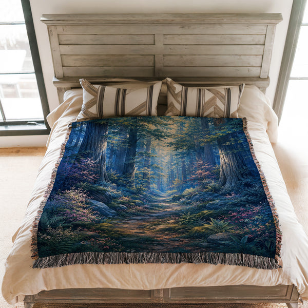 Bluebell Forest Path Blanket