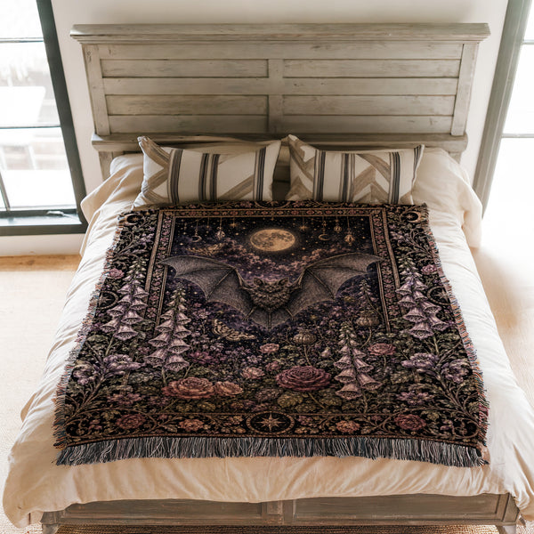 Midnight Bat and Foxglove Blanket
