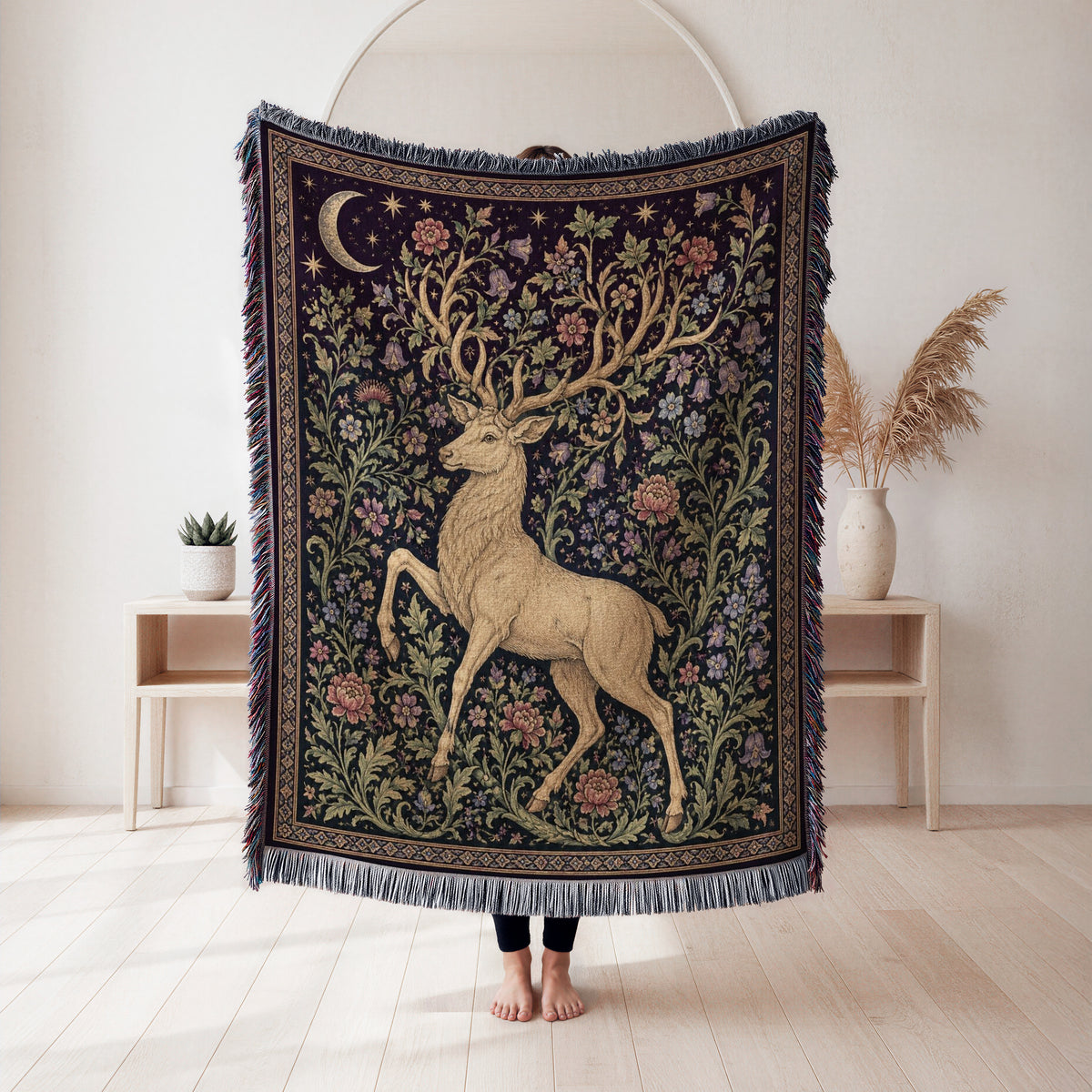 The Moonflower Stag Blanket