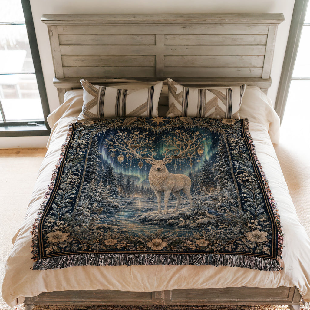 Aurora Stag Woodland Blanket