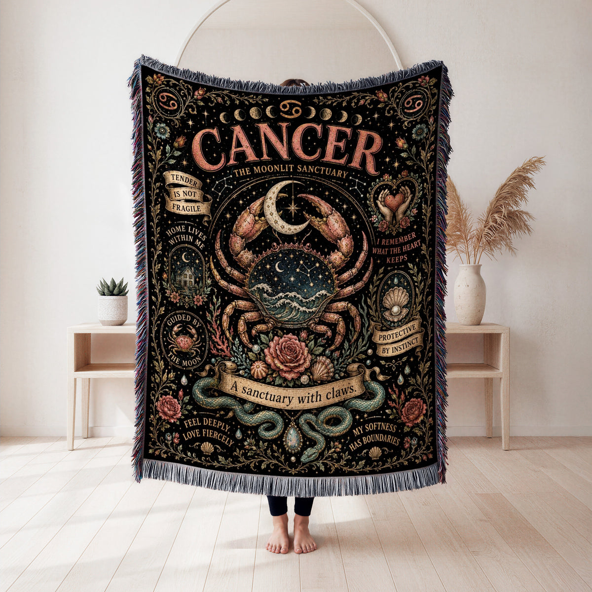 Cancer – The Moonlit Sanctuary Zodiac Blanket