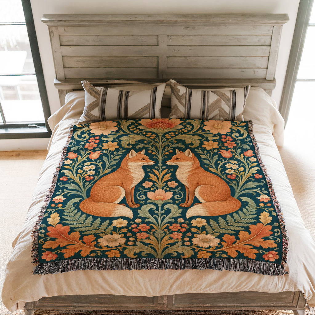 Fox & Floral Garden Blanket