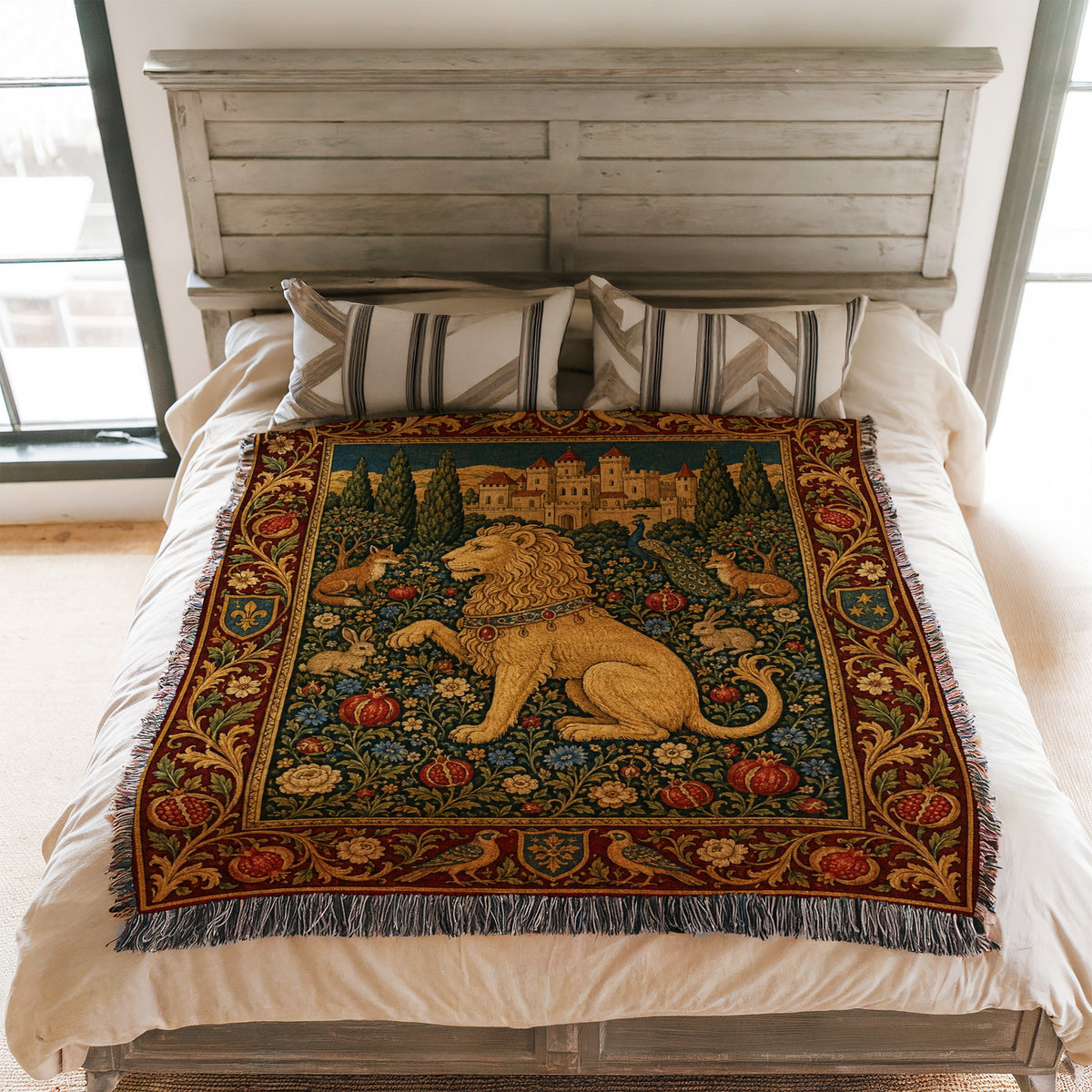 The Lion of the Pomegranate Court Blanket