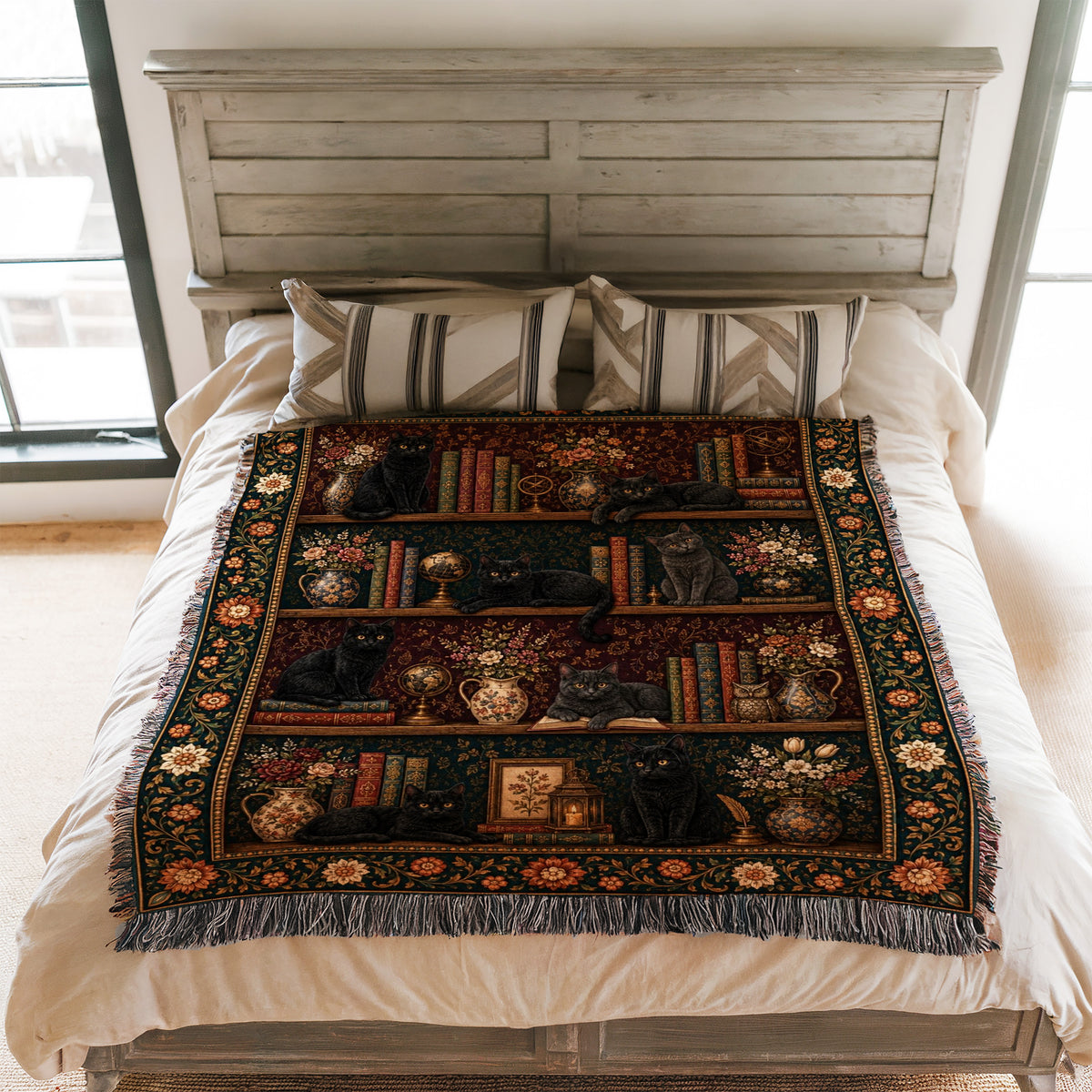 Midnight Cats Library Blanket