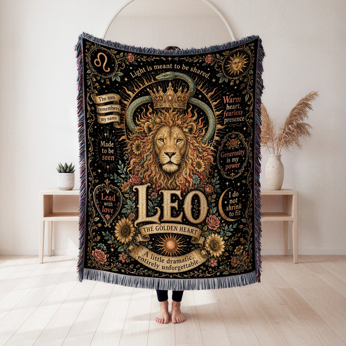 Leo – The Golden Heart Zodiac Blanket