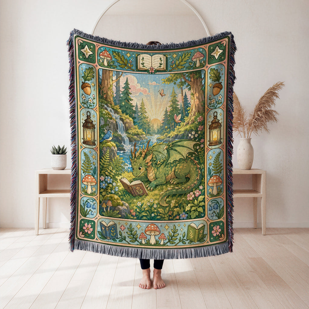 Woodland Dragon Reading Blanket