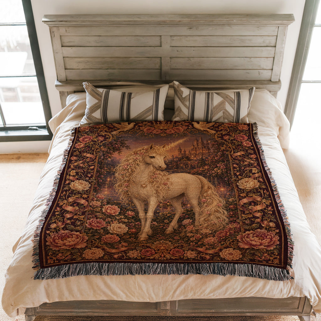 Rose Garden Unicorn Blanket