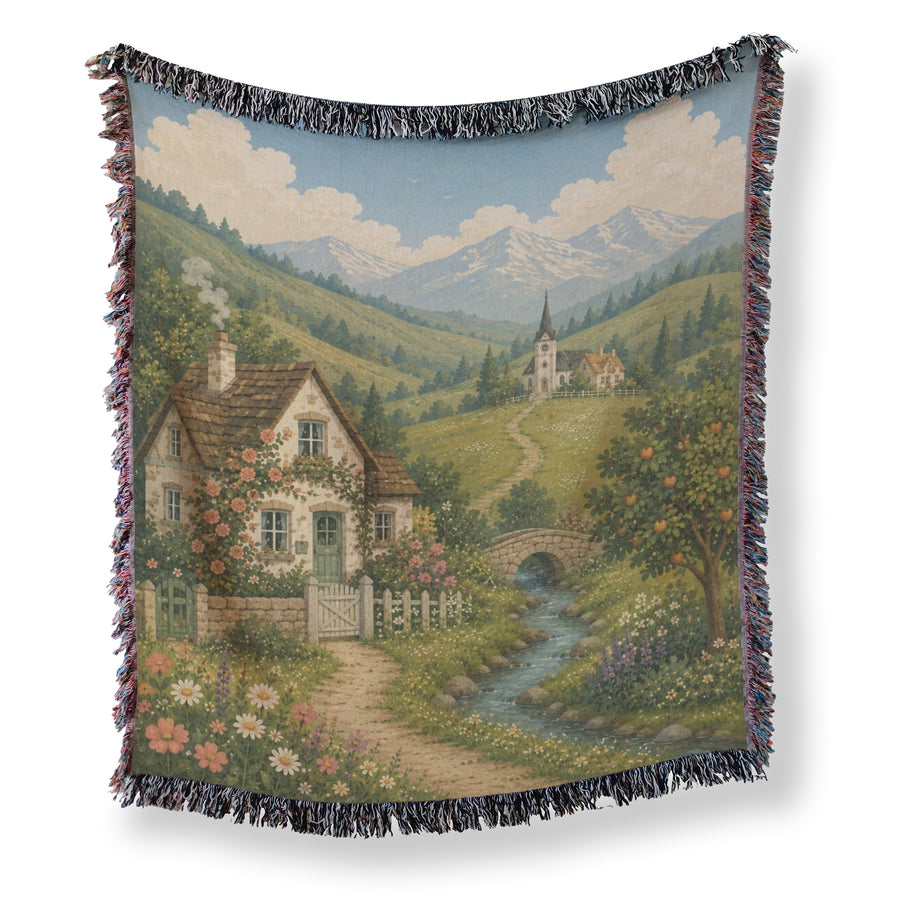 The Meadow Cottage by the Stream Blanket