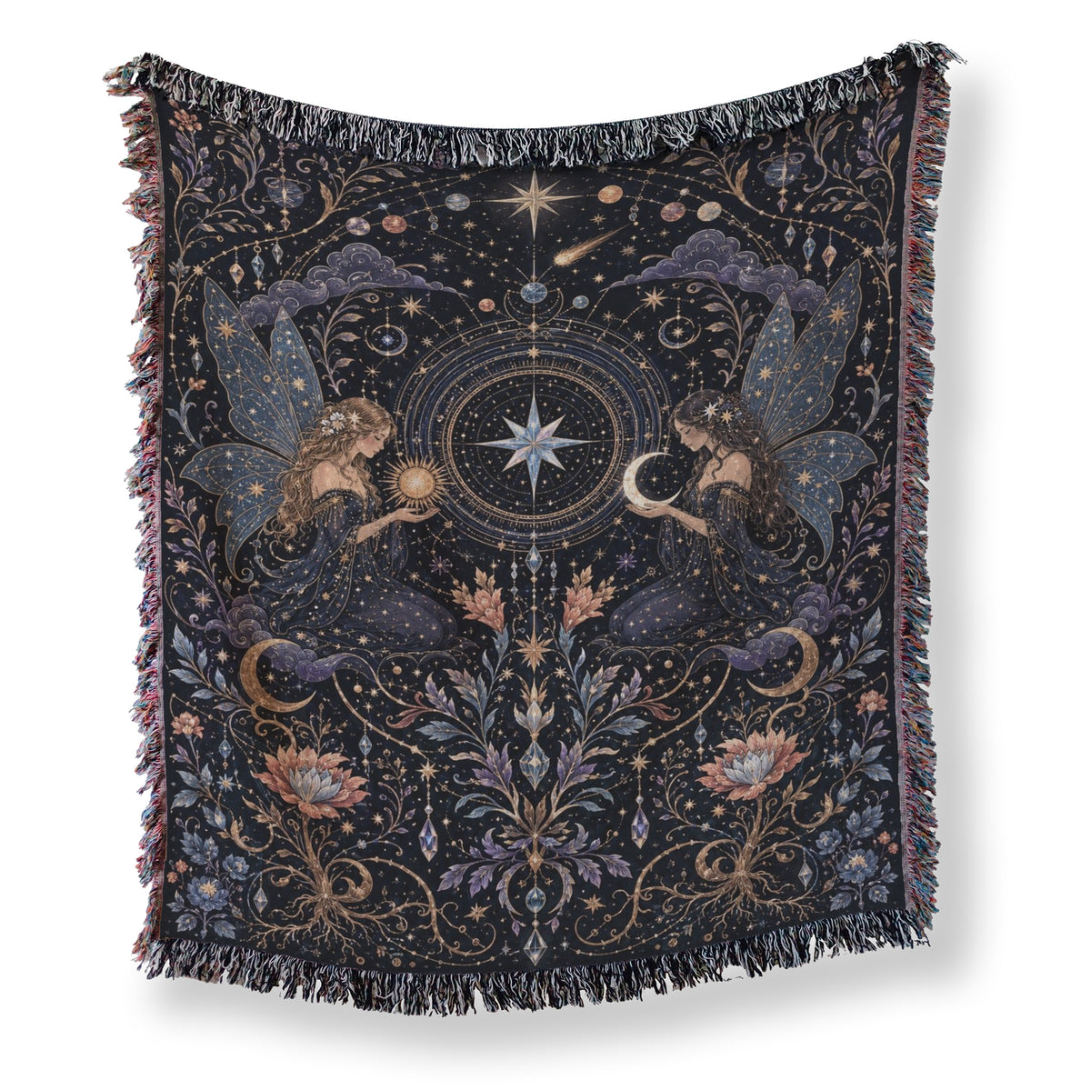 Celestial Twin Fairies Blanket