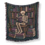 Skeleton Reader Midnight Library Blanket