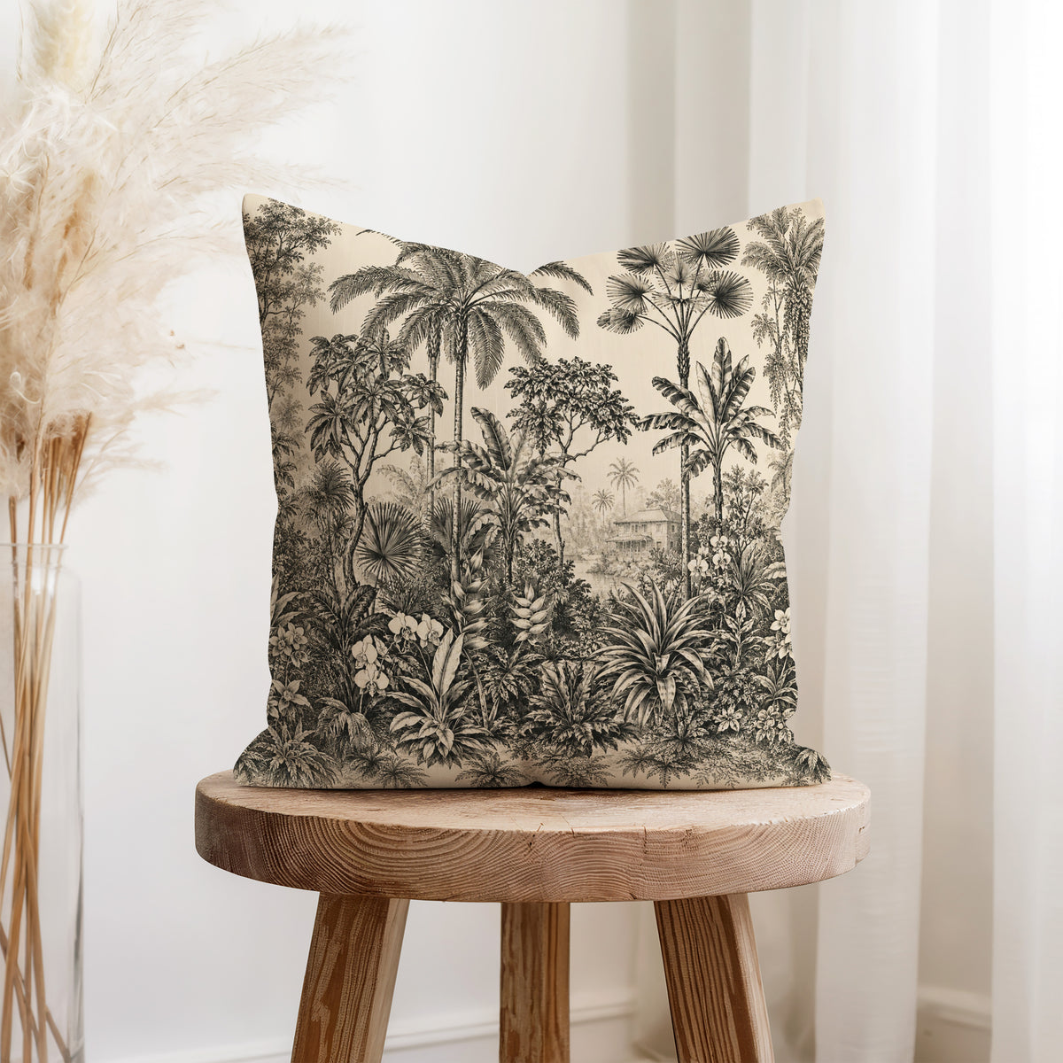 The Botanist’s Jungle – Antique Tropical Botanical Pillow