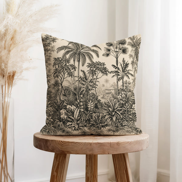 The Botanist’s Jungle – Antique Tropical Botanical Pillow