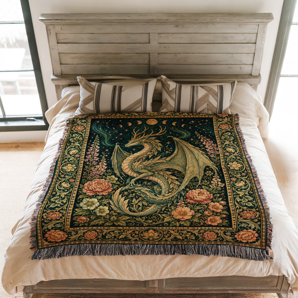 The Celestial Garden Dragon Blanket