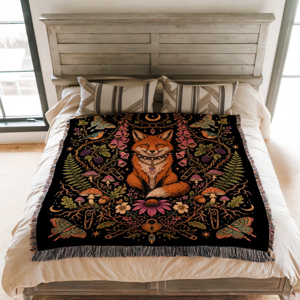 Enchanted Fox Moon Blanket