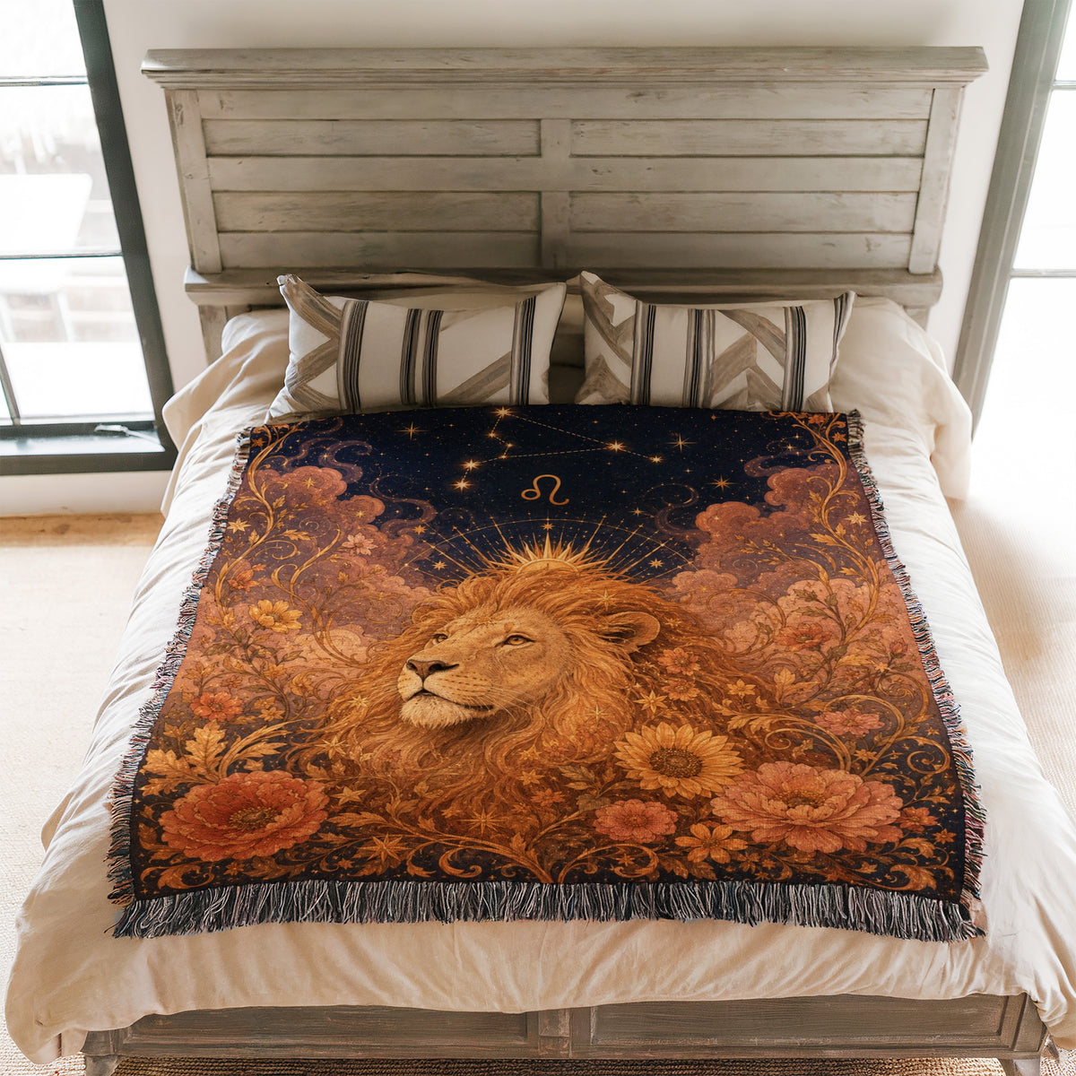 Leo Sunlit Lion Blanket