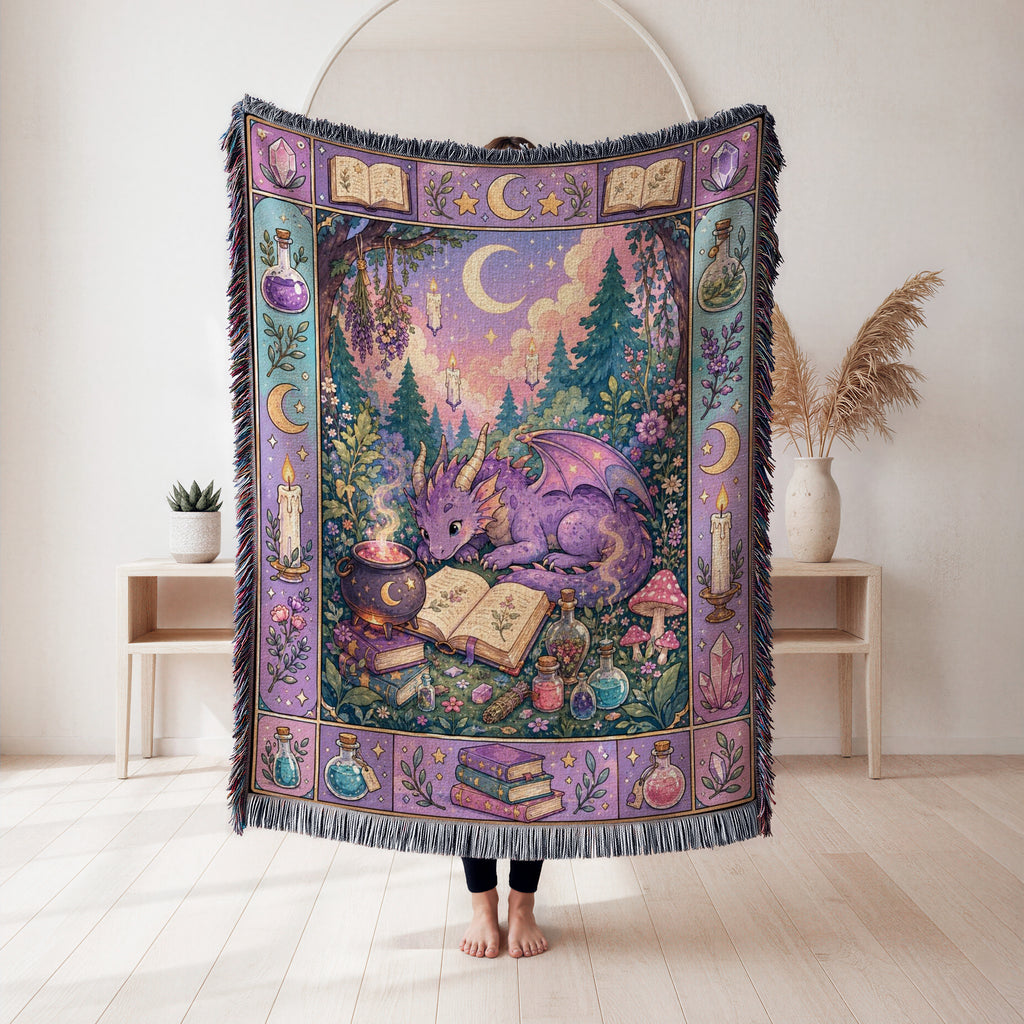 Purple Potion Dragon Reader Blanket