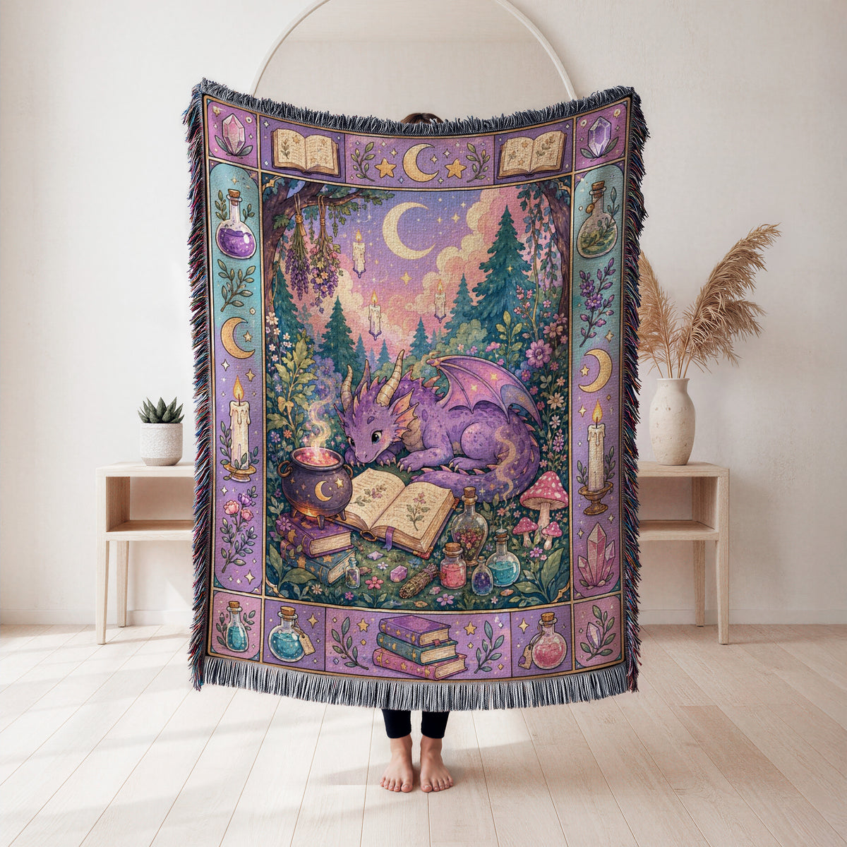 Purple Potion Dragon Reader Blanket