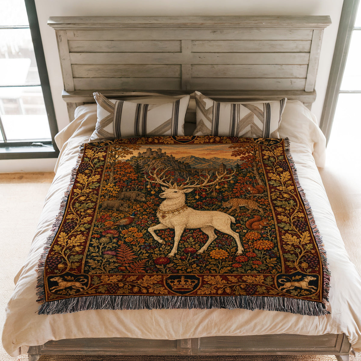 The Autumn Crowned Stag Blanket