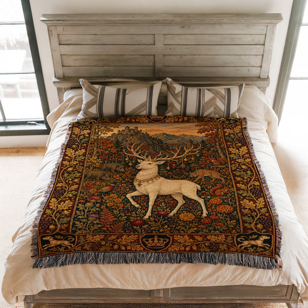 The Autumn Crowned Stag Blanket
