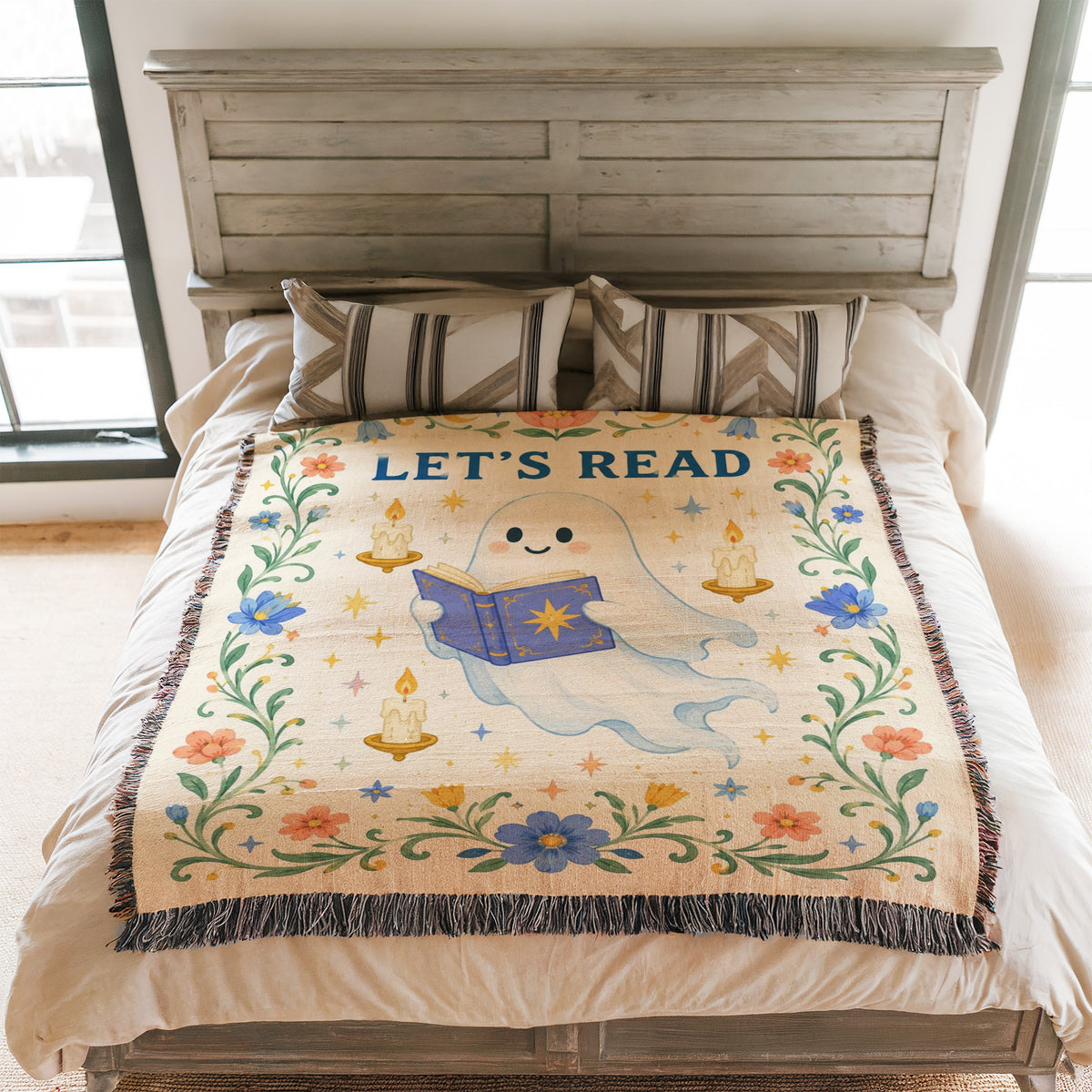 Let's Read Ghost & Candlelight Blanket