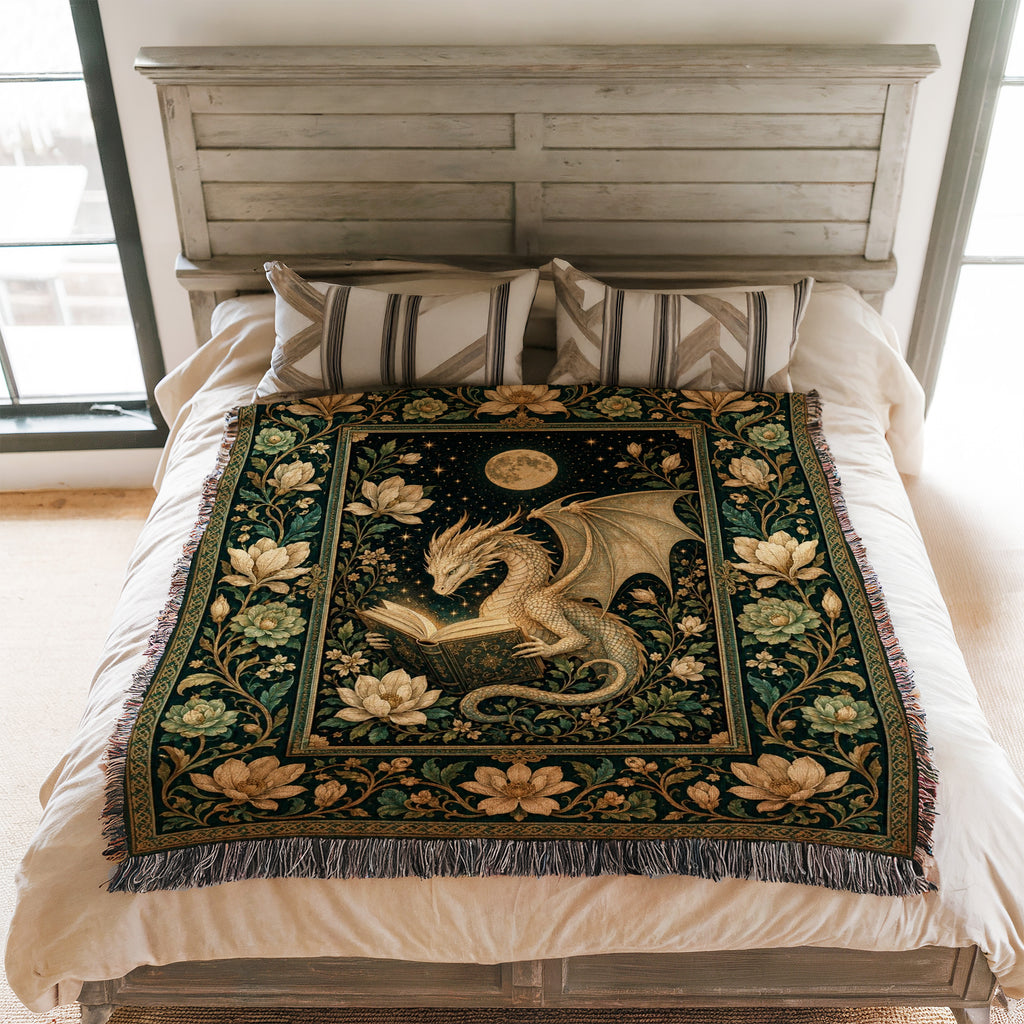 Moonlit Magnolia Dragon Reader Blanket