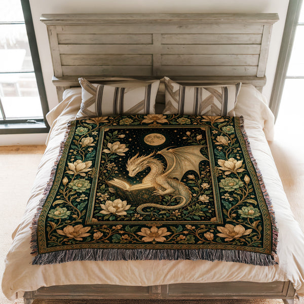 Moonlit Magnolia Dragon Reader Blanket