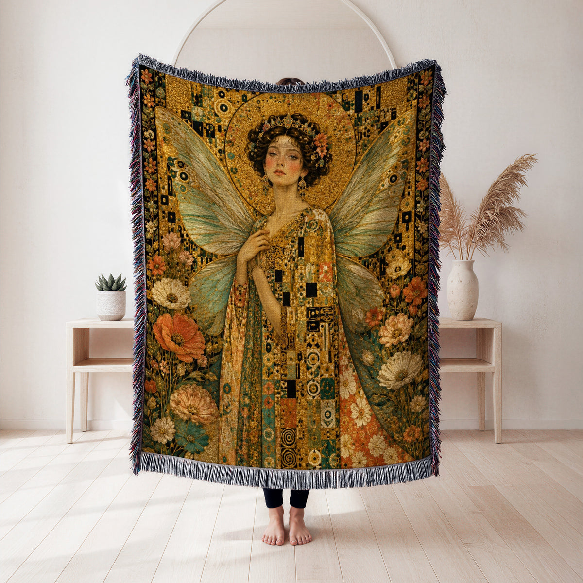 Golden Art Nouveau Fairy Blanket
