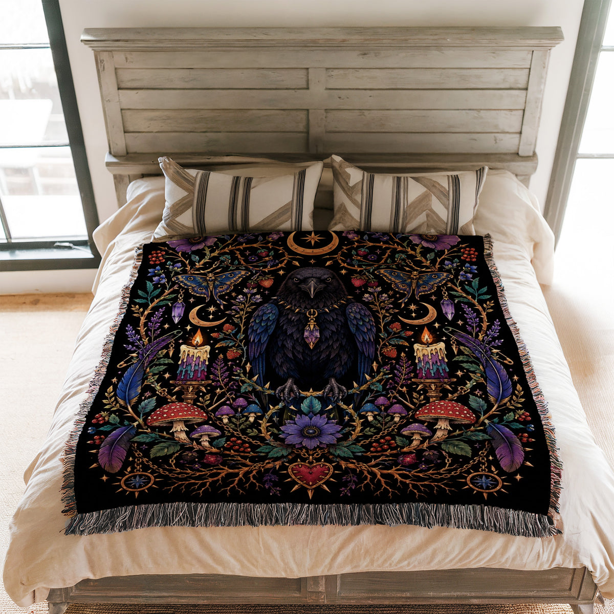 Midnight Raven Moon Blanket