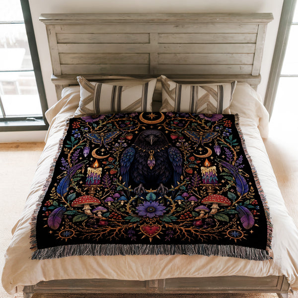 Midnight Raven Moon Blanket