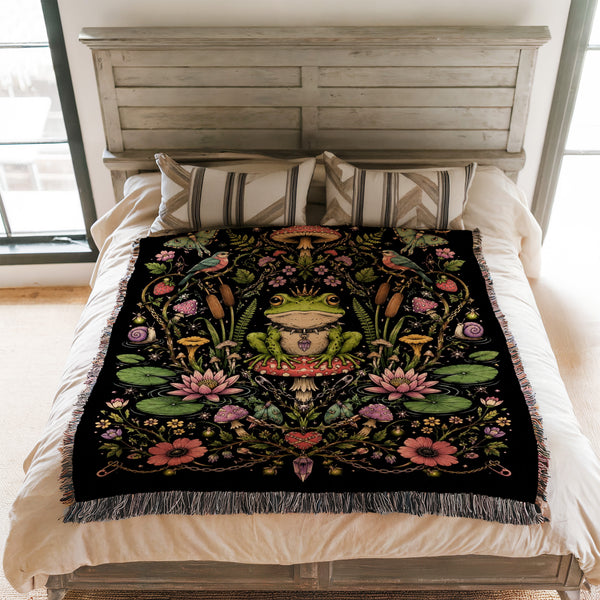 Enchanted Frog Mushroom Blanket