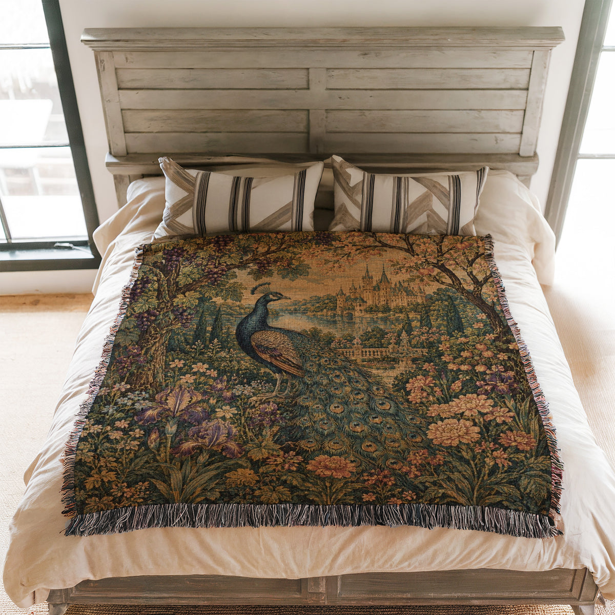 The Peacock of the Lakeside Castle Blanket