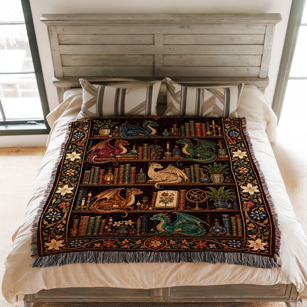 Enchanted Dragon Bookshelf Blanket