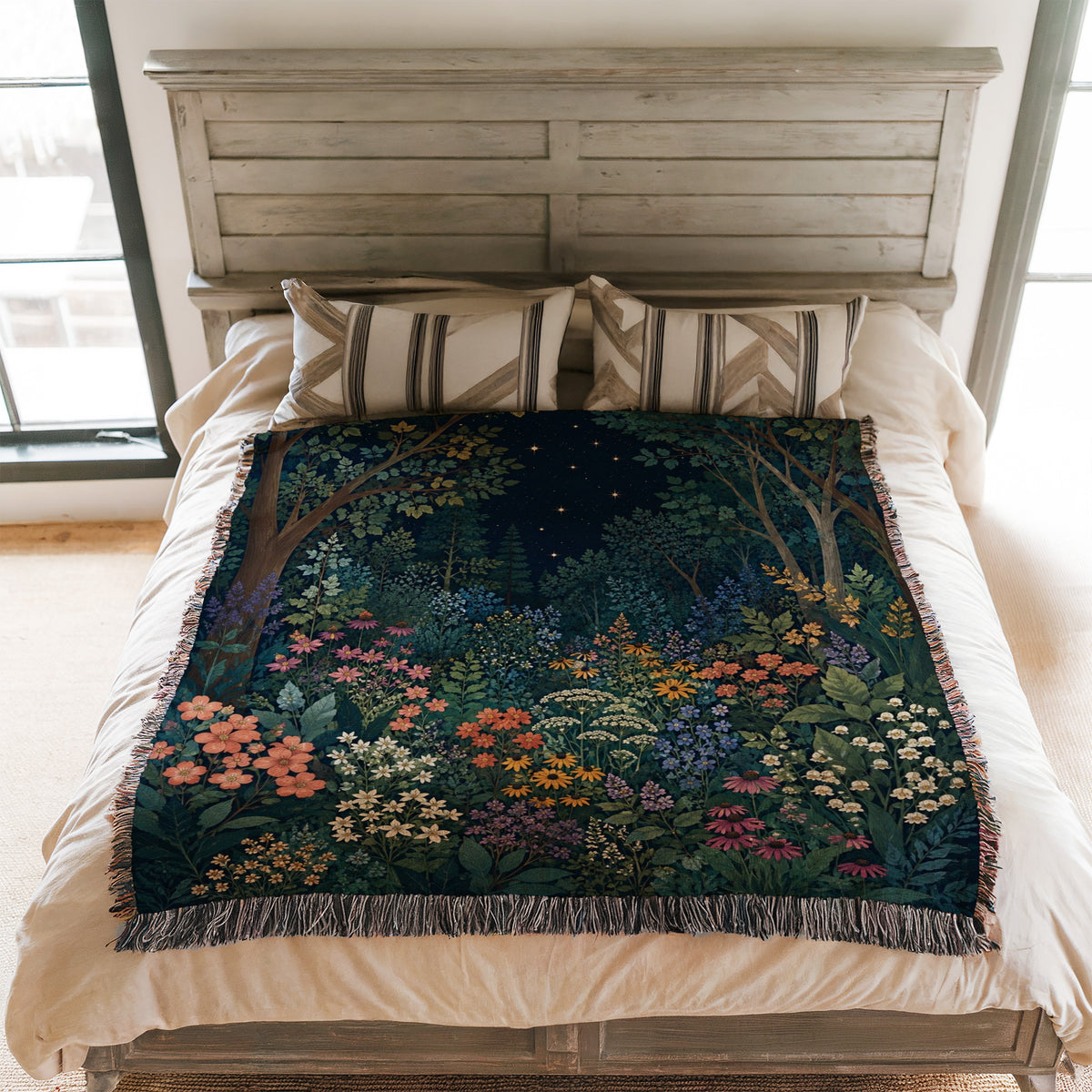 Starlit Wildflower Grove Blanket