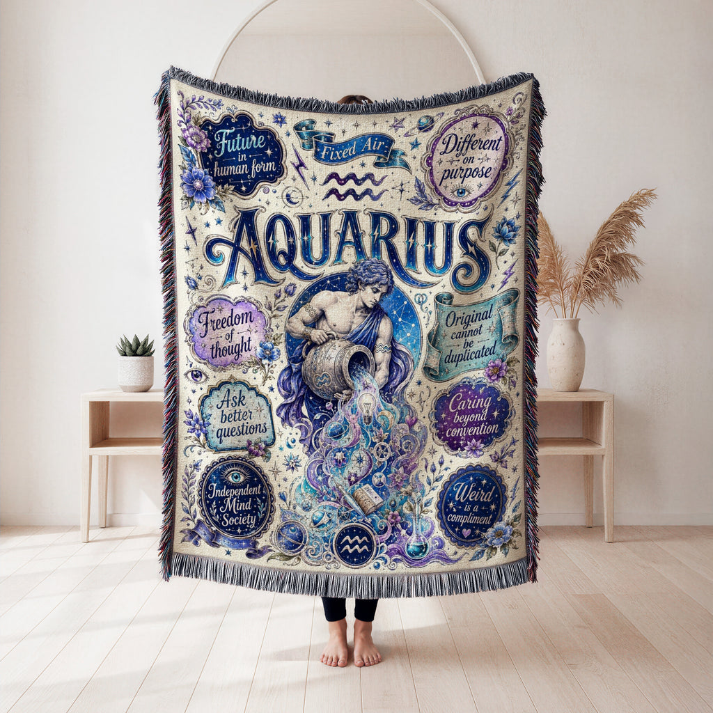 Aquarius – Cosmic Vision Zodiac Blanket