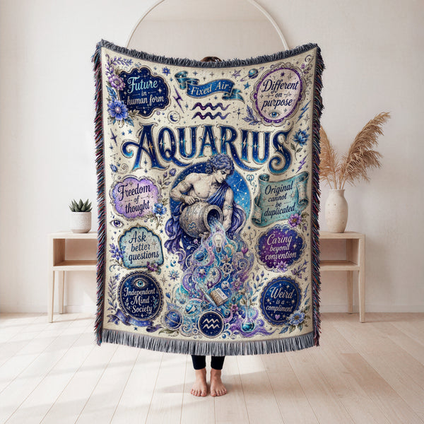 Aquarius – Cosmic Vision Zodiac Blanket