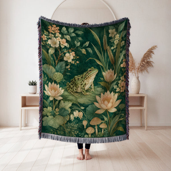 Water Lily Frog Garden Blanket