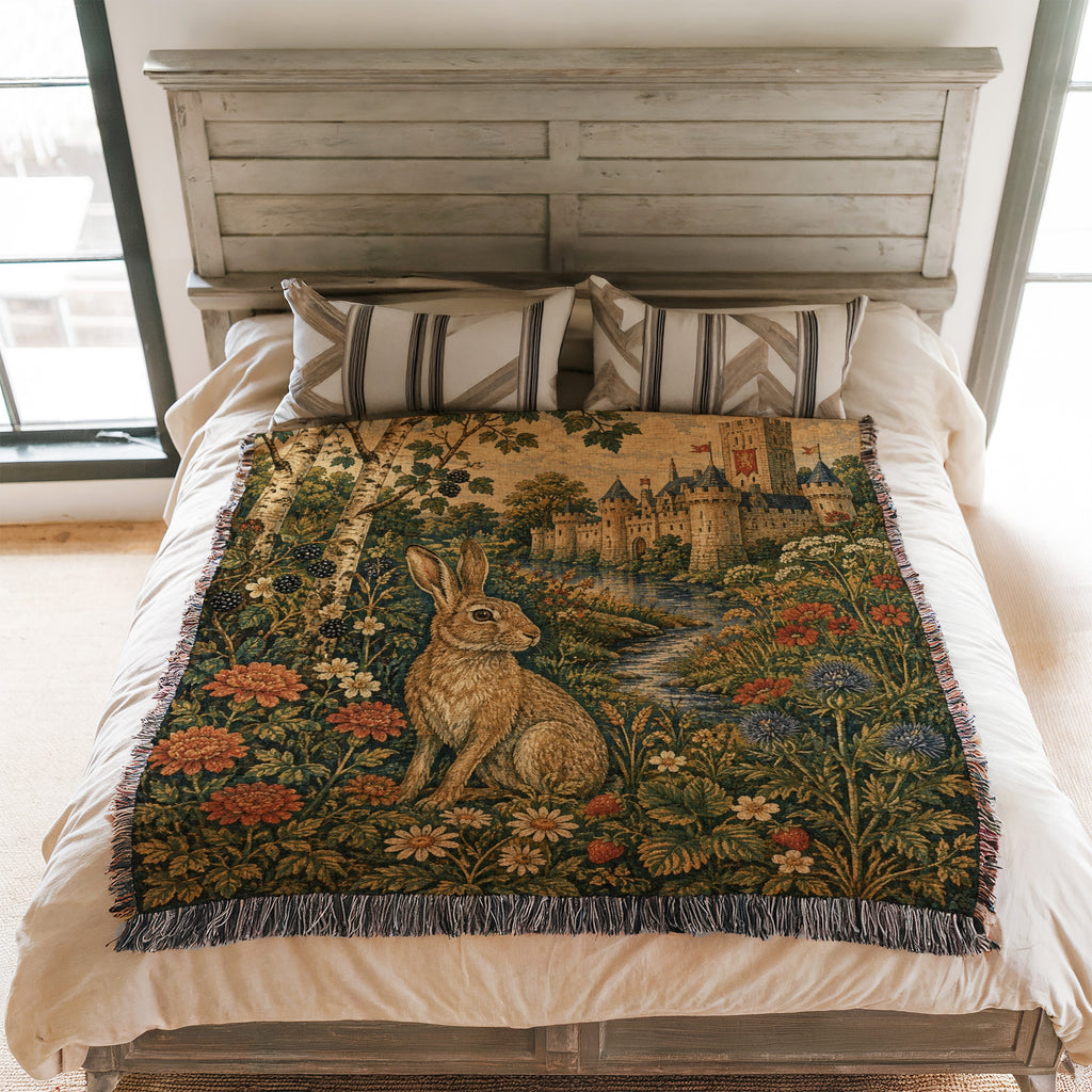 The Castle Meadow Hare Blanket