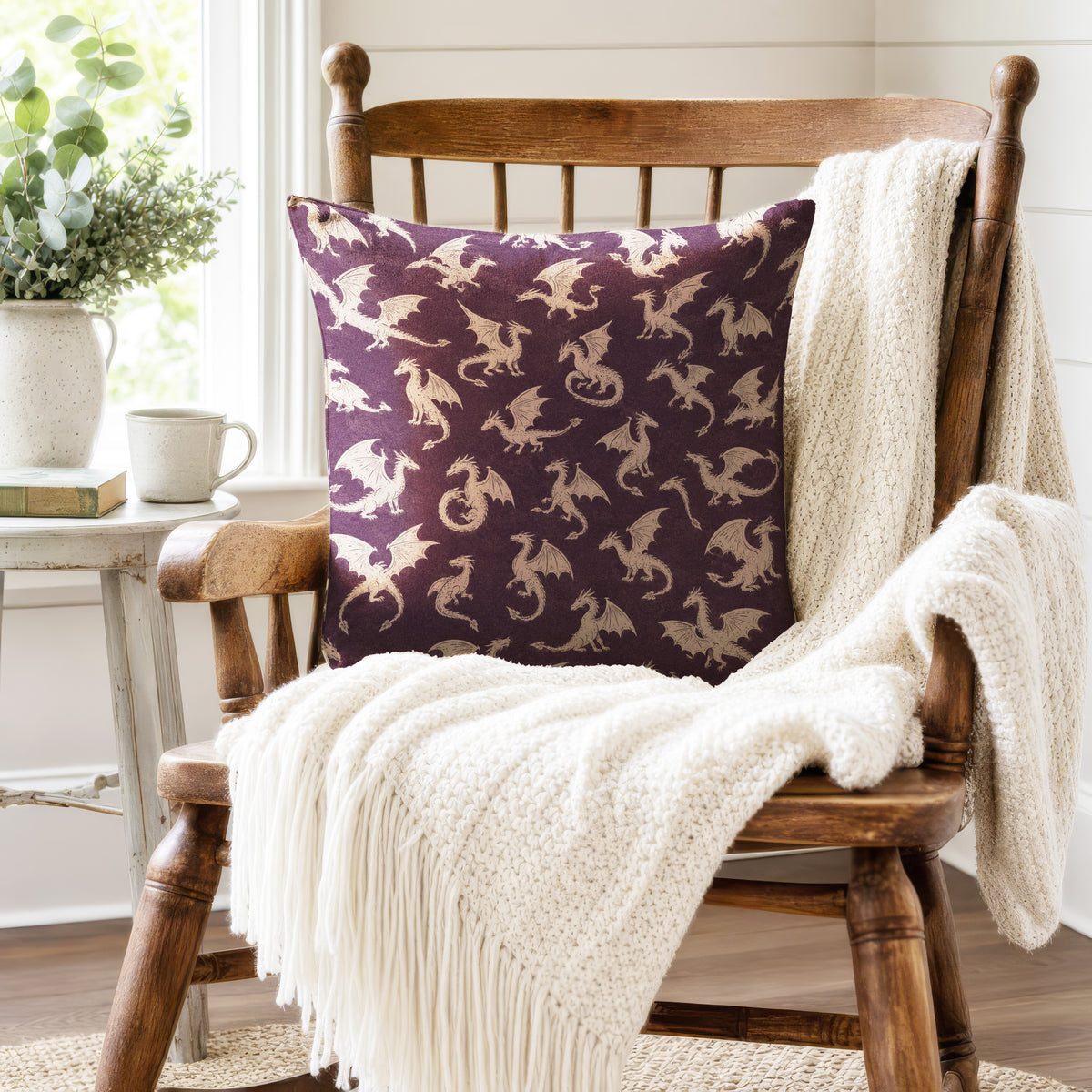 Little Dragons – Plum Fantasy Pillow