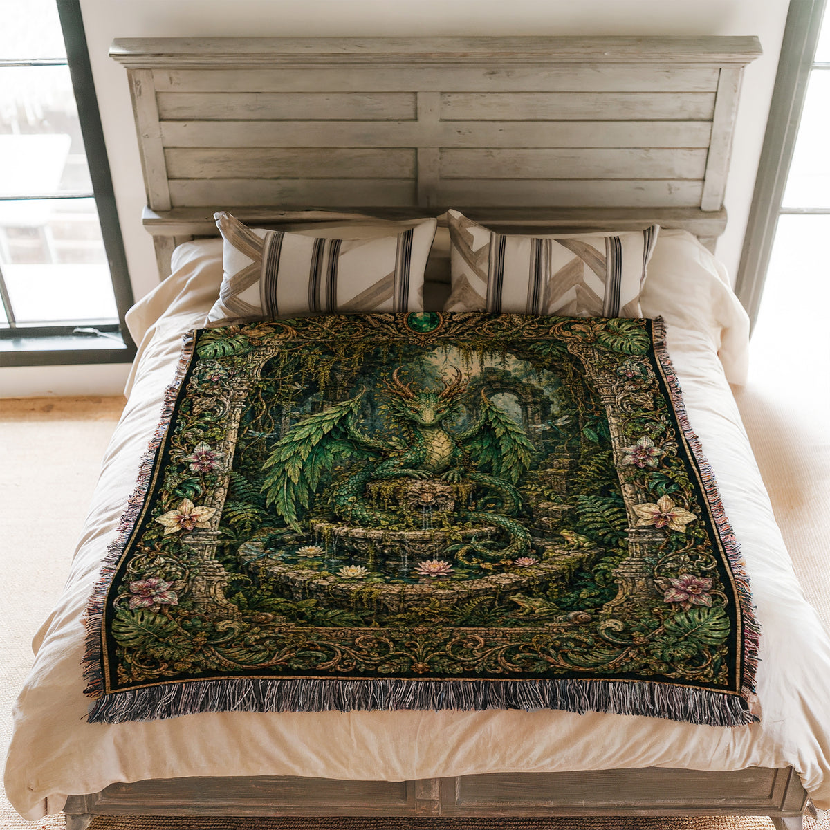 Emerald Forest Dragon Blanket