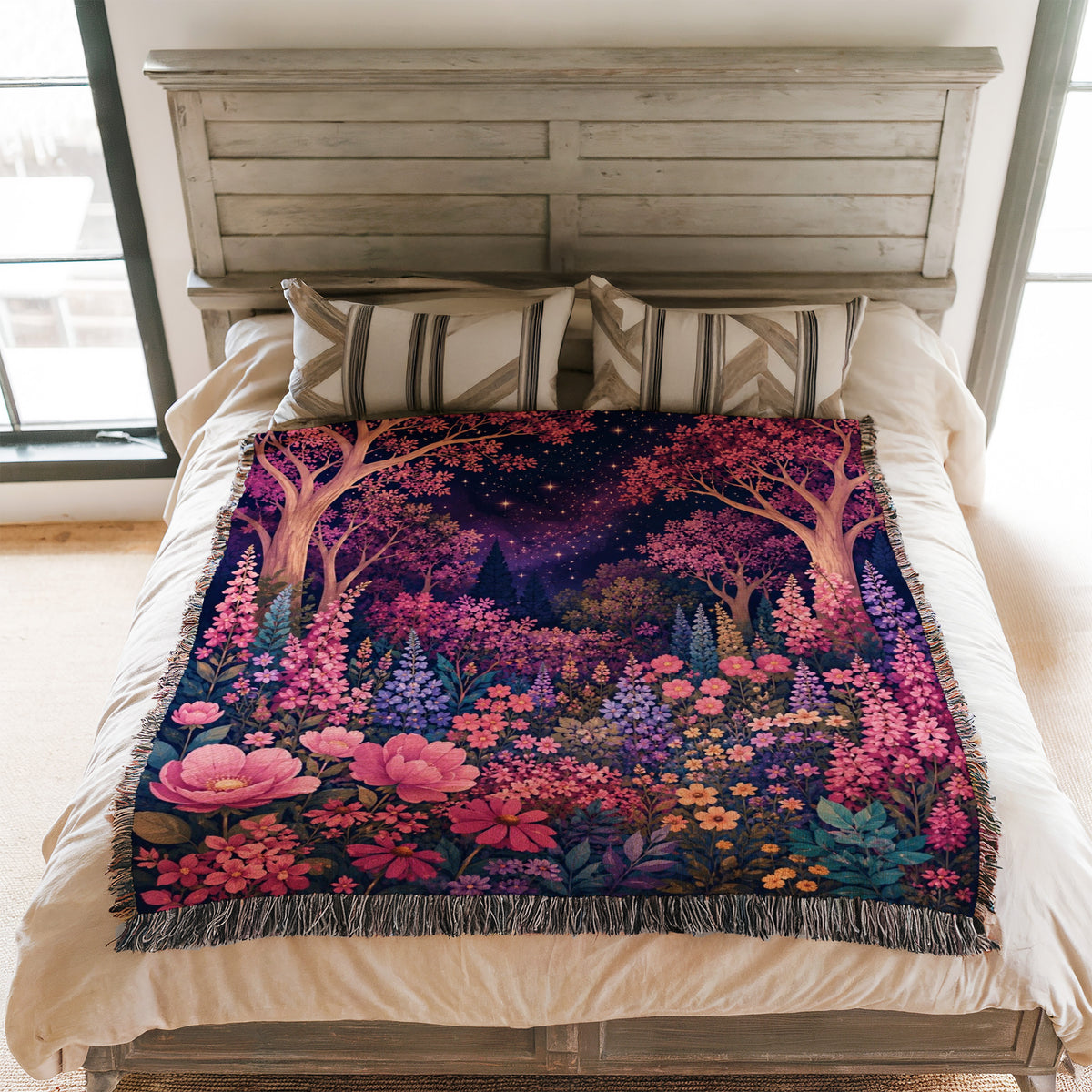 Starlit Wildflower Woodland Blanket