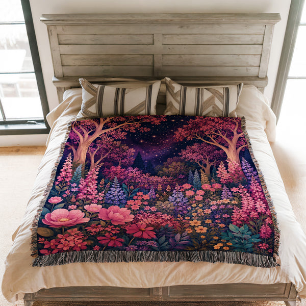 Starlit Wildflower Woodland Blanket