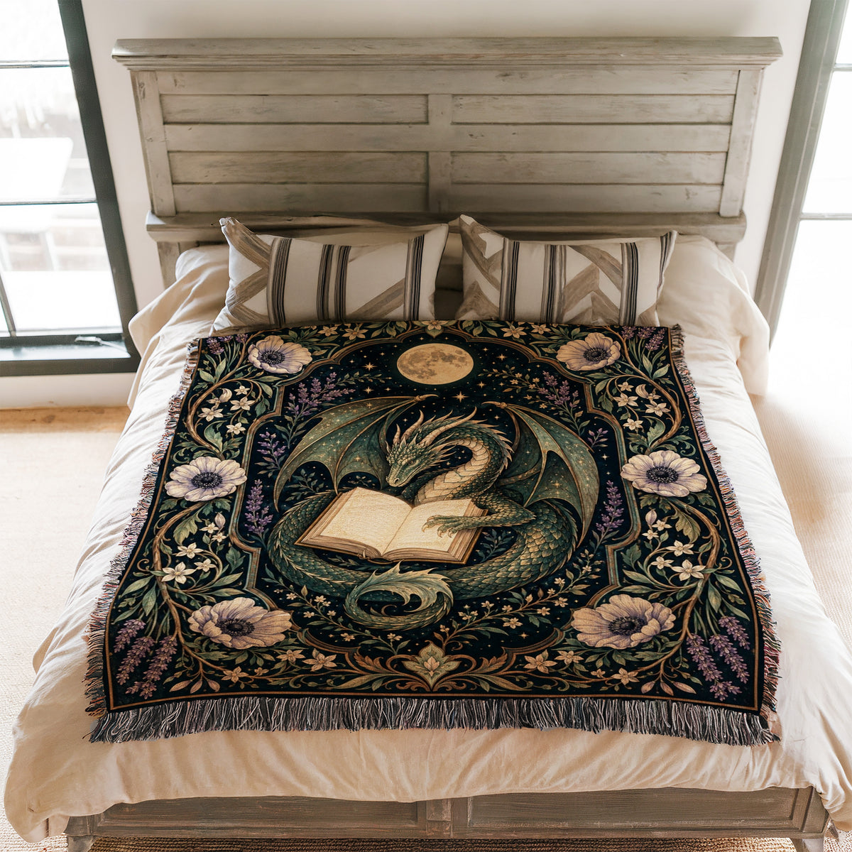 Moonflower Dragon Reader Blanket