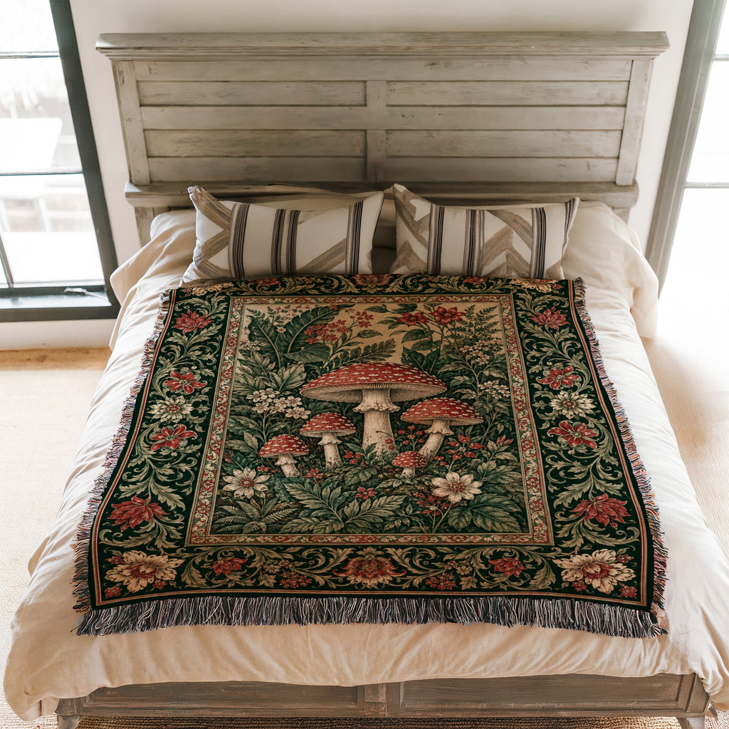 The Scarlet Toadstool Garden Blanket