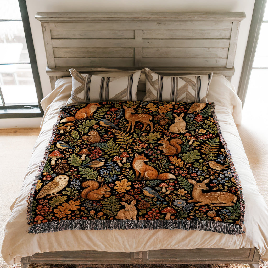 Woodland Animals Tapestry Blanket