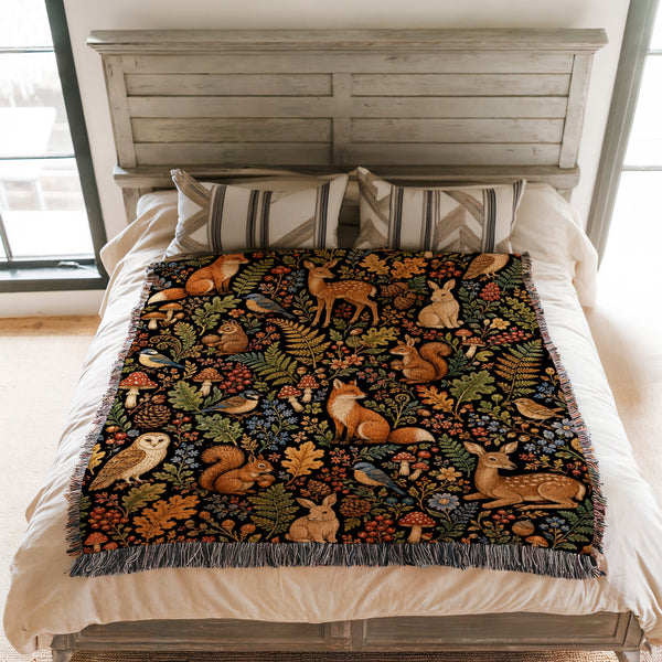 Woodland Animals Tapestry Blanket