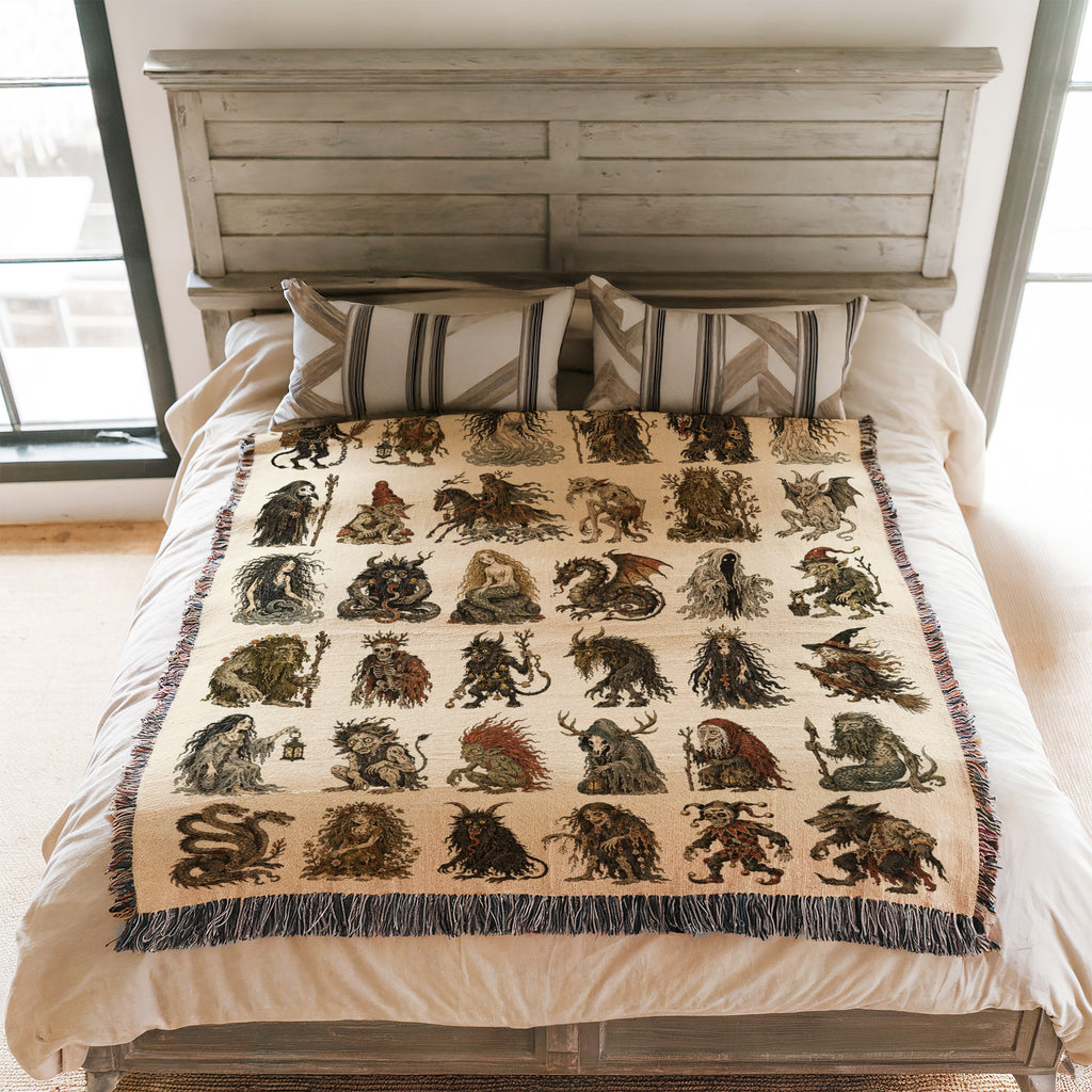 Dark Woodland Bestiary Blanket
