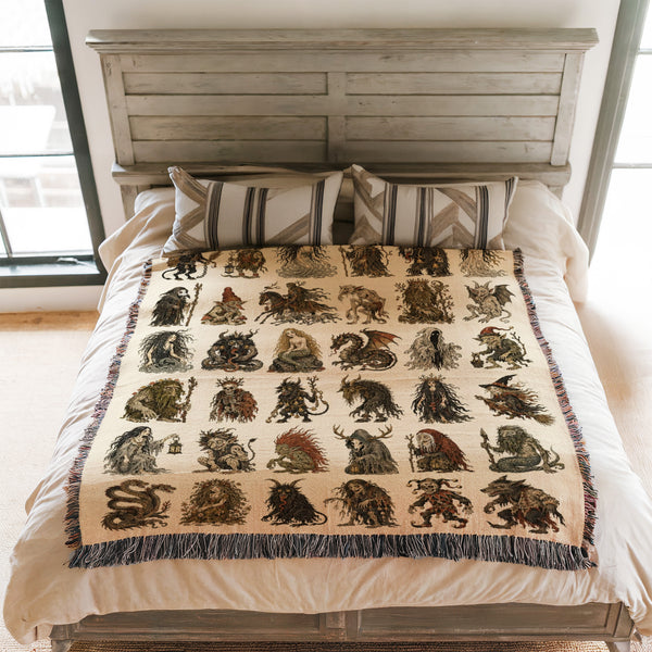 Dark Woodland Bestiary Blanket